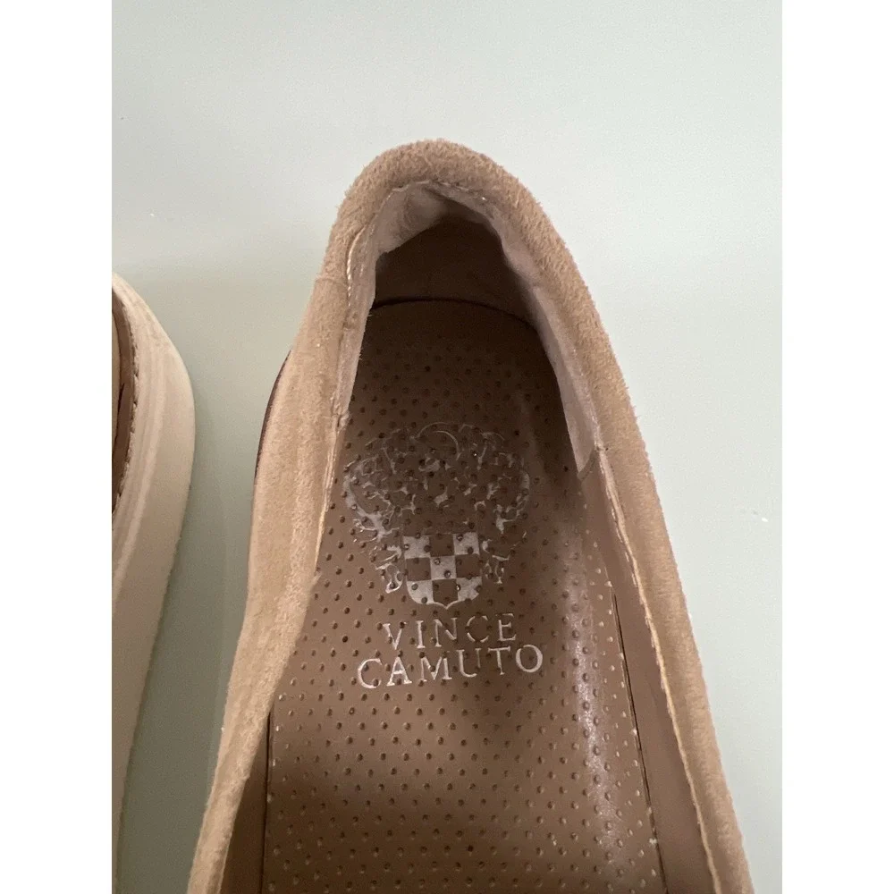 Vince Camuto Remeya Women's 7 Tan‎ Suede Slip On Platform Sneakers